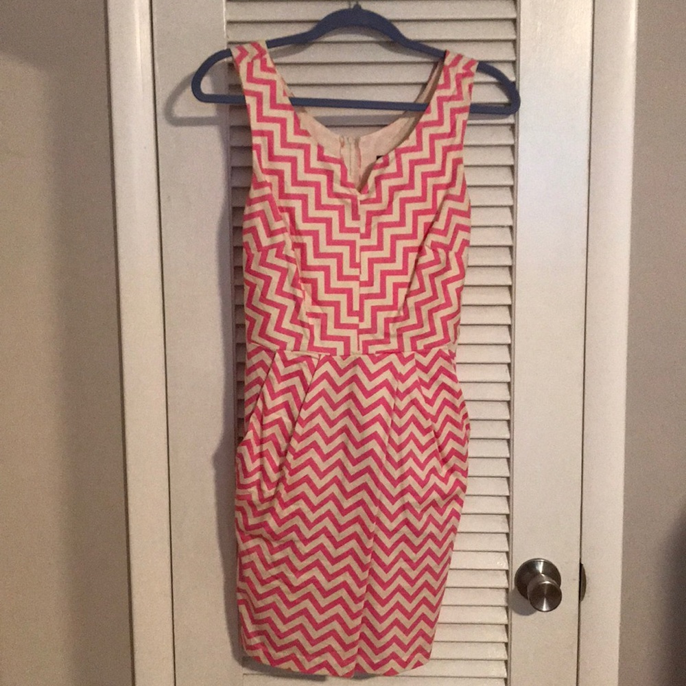 Pink and cream dress